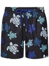 Vilebrequin Multicolor Tortues Ultra-light And Packable Swim Shorts In Black