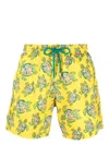 Vilebrequin Turtle-print Recycled-polyester Swim Shorts In Yellow