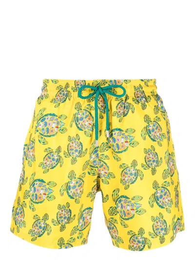 Vilebrequin Turtle-print Recycled-polyester Swim Shorts In Sun