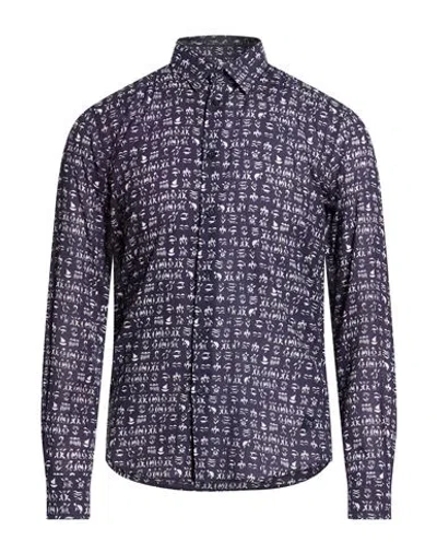 Vilebrequin Man Shirt Midnight Blue Size Xxxl Cotton In Purple