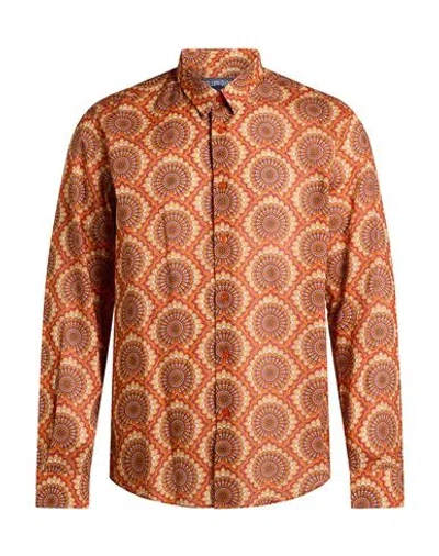 Vilebrequin Man Shirt Orange Size M Cotton
