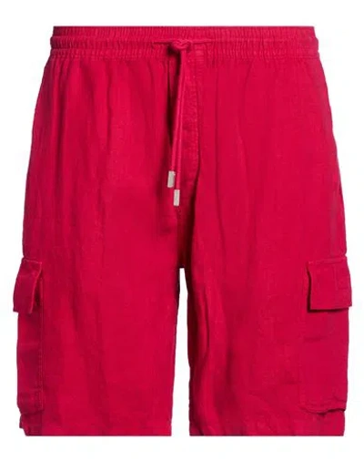 Vilebrequin Man Shorts & Bermuda Shorts Garnet Size Xxl Linen In Red