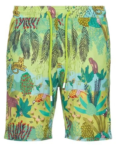 Vilebrequin Man Shorts & Bermuda Shorts Light Green Size M Linen In Multi