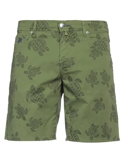 Vilebrequin Man Shorts & Bermuda Shorts Military Green Size 34 Cotton, Elastane