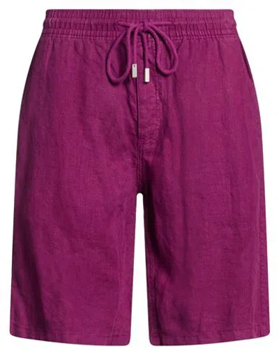 Vilebrequin Man Shorts & Bermuda Shorts Purple Size M Linen