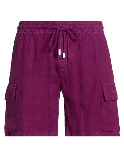 Vilebrequin Man Shorts & Bermuda Shorts Purple Size S Linen