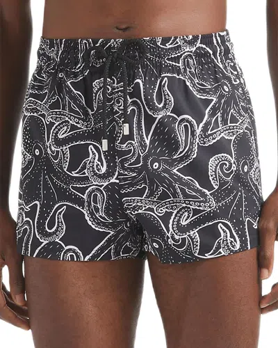Vilebrequin Manta Printed 2 Swim Trunks In Black