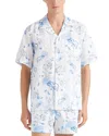 Vilebrequin Bowling Linen Shirt Medusa And Shells In White