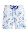 Vilebrequin Stretch Short Swim Shorts Medusa And Shells In White