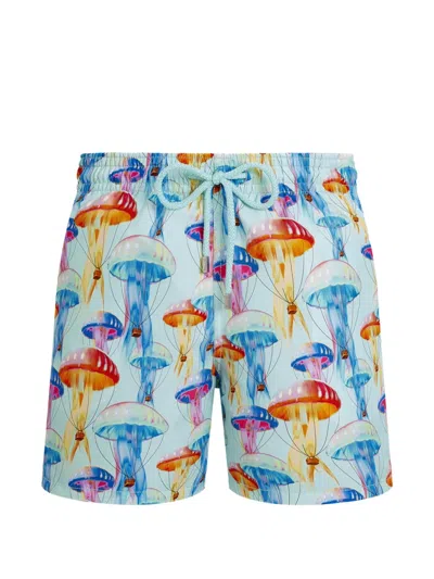 Vilebrequin Men Long Swim Shorts Medusair In Blue