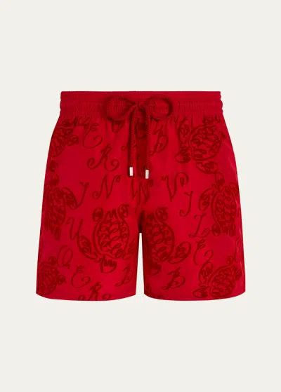 Vilebrequin Men's Abstract-print Swim Shorts In Reds