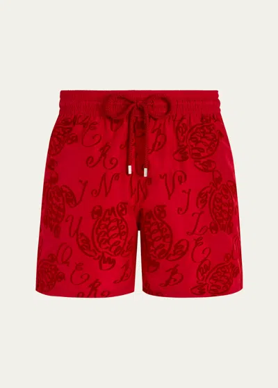 Vilebrequin Graphic-print Swim Shorts In Red