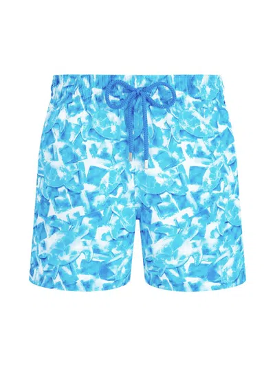 Vilebrequin Men's Abstract Turtles Swim Shorts In Blue