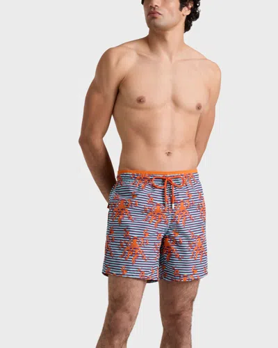Vilebrequin Men Bicolor Swim Shorts Octopus In Stripes