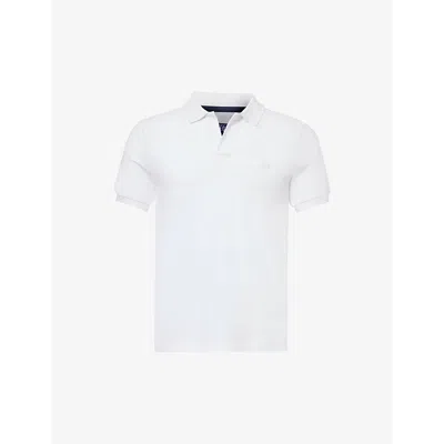 Vilebrequin Mens Blanc Palatin Logo-embroidered Cotton Polo Shirt