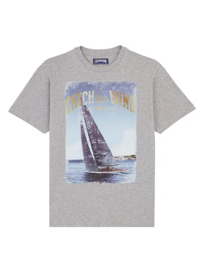 Vilebrequin Men's 'catch The Wind' Sailboat T-shirt In Grey