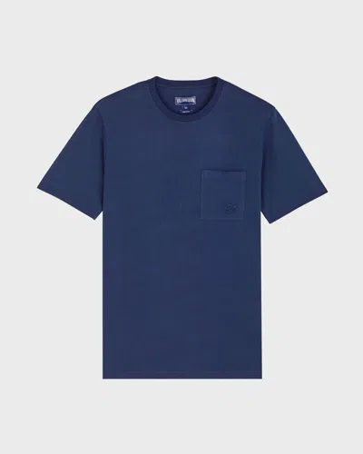 Vilebrequin Men Comfort Fit Organic Cotton T-shirt Solid Navy