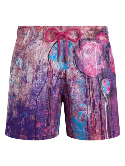 Vilebrequin Dripping Balloons Swim Shorts In Animal Print