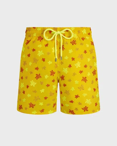 Vilebrequin Micro Ronde Des Tortues Badeshorts Mit Stickerei Für Herren In Yellow