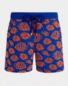 Vilebrequin Mens Marrakech Moorea Graphic-print Swim Shorts Xxl In Blue