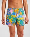 Vilebrequin Moorise Glowed Stars Print 6 Swim Trunks In Maize