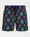 Vilebrequin Landscapes Turtles-print Swim Shorts In Late Night