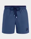 Vilebrequin Logo-embroidered Swim Shorts In Storm Blue
