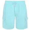 Vilebrequin Men Linen Bermuda Shorts Cargo Pockets In Light Blue In Blue