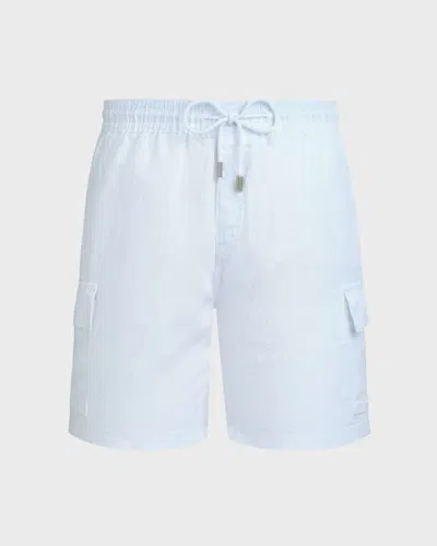 Vilebrequin Men Linen Bermuda Shorts Solid In Blue