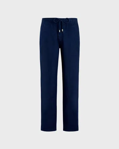 Vilebrequin Men Linen Comfort Pants Solid In Blau
