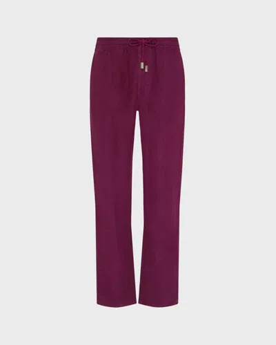 Vilebrequin Men Linen Comfort Pants Solid In Purple