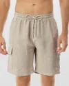 Vilebrequin Baie Linen Bermuda Shorts In Safari