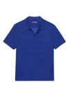Vilebrequin Men Linen Jersey Polo Shirt Solid Marrakech Blue In Blue