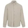Vilebrequin Men Linen Mineral Dye Shirt Solid Eucalyptus Green In Neutral