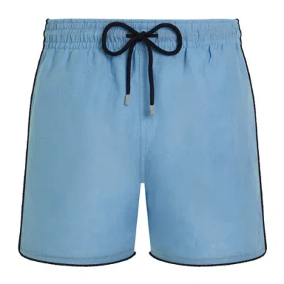 Vilebrequin Men Linen Swim Shorts Solid In Blue