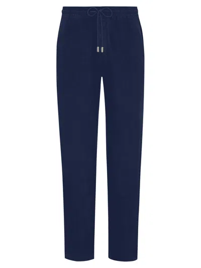 Vilebrequin Men' Linen Trousers With Drawstring In Blue