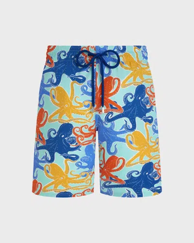 Vilebrequin Lange Octopussy Stretch-badeshorts Für Herren In Animal Print