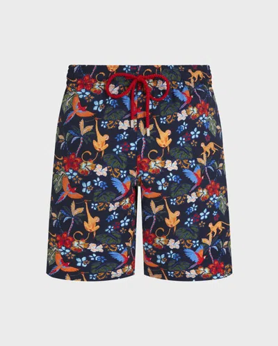 Vilebrequin Lange Salvador Stretch-badeshorts Für Herren In Blau
