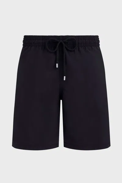 Vilebrequin Men Long Swim Shorts Black In Blue
