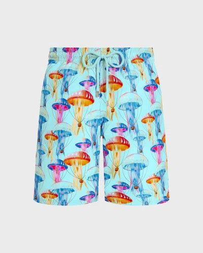 Vilebrequin Men Long Swim Shorts Medusair In Blue