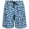 Vilebrequin Men Long Swim Shorts Turtles Leopard In Blue