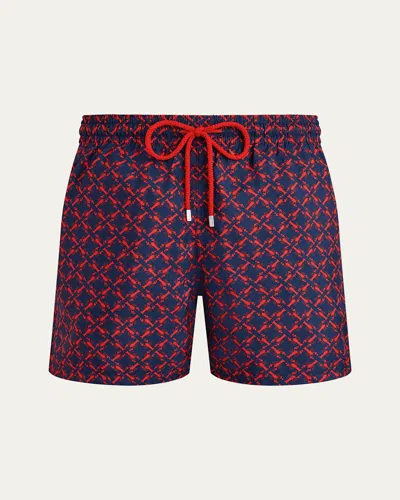 VILEBREQUIN MEN'S MICRO LOBSTER-PRINT SWIM SHORTS