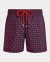 Vilebrequin Mahina Patterned Beach Shorts In Navy