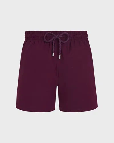 Vilebrequin Micro-perforated Swim Shorts In Purple