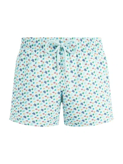 Vilebrequin Moorise Straight-leg Mid-length Printed Swim Shorts In Blue