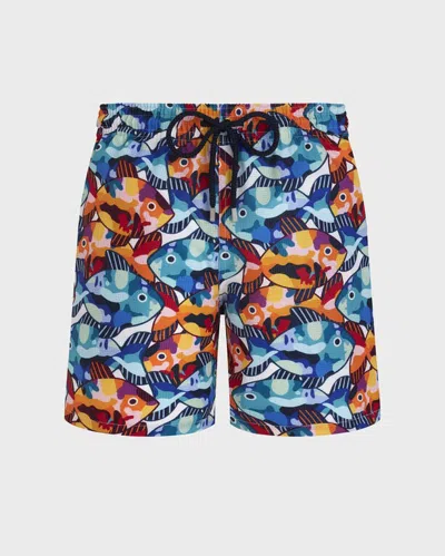 Vilebrequin Ultraleichte Und Verstaubare Pacu Badeshorts Mit Mikroperforation Für Herren In Weiss