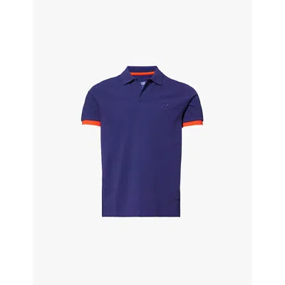 Vilebrequin Mens  Palatin Short-sleeved Organic-cotton-piqué Polo Shirt In Minuit