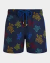 Vilebrequin X Falke Moorea Printed Swim Trunks In Navy