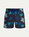Vilebrequin Multicolor Tortues Ultra-light And Packable Swim Shorts In Black