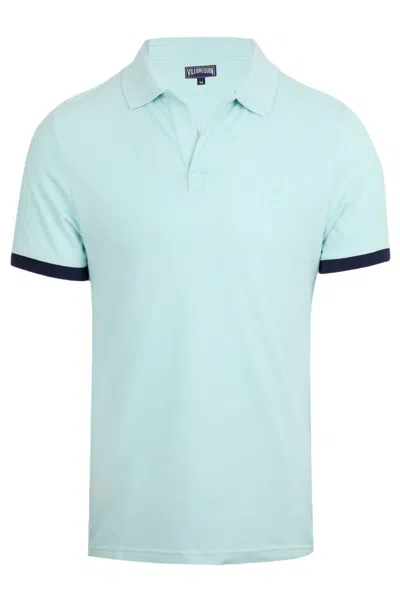 Vilebrequin Men Organic Cotton Pique Polo Shirt Pacific In Blue
